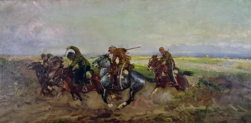 Polnische Lanzenreiter greifen Russen an, 1920